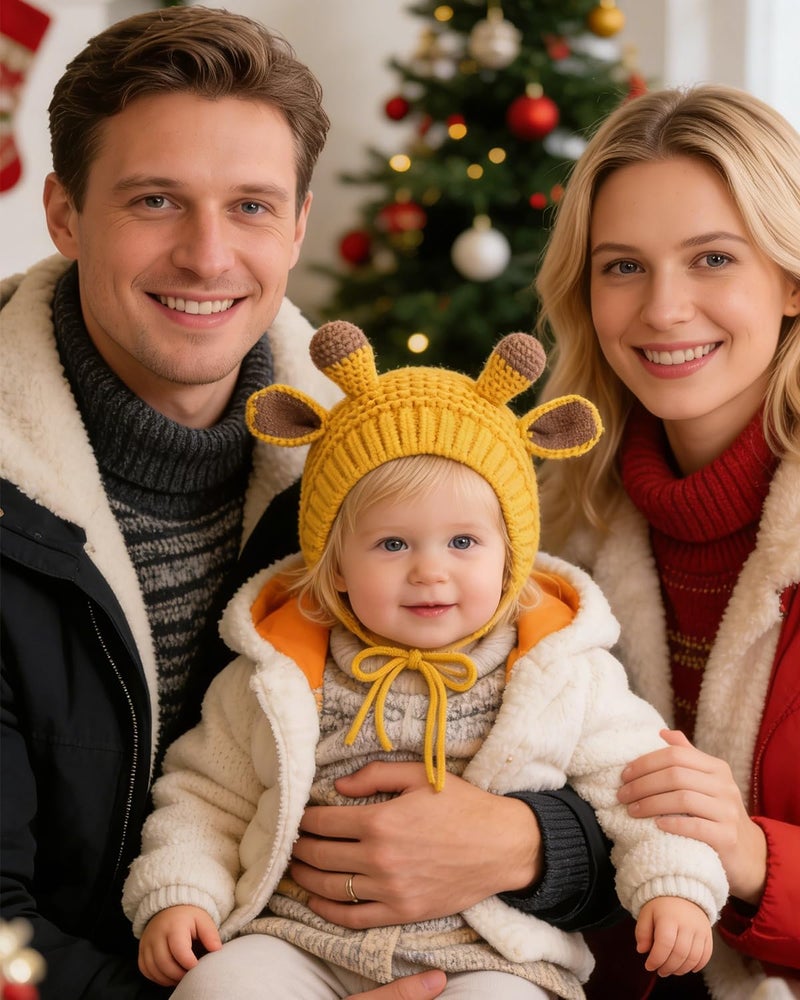 MINGSEECESS Kids Knitted Beanie Hat Cute Frog Cartoon Winter Warmer Cap with Big Eyes for Baby Boys Girls - Image 3